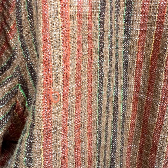 BDG Men’s Eli Striped Camp Collar Short Sleeve Button Down Shirt In Brown Multi - Picture 5 of 8